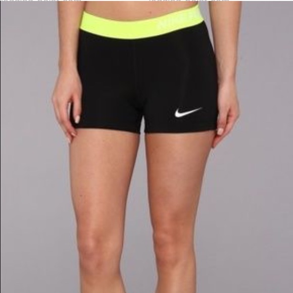 neon yellow nike shorts womens